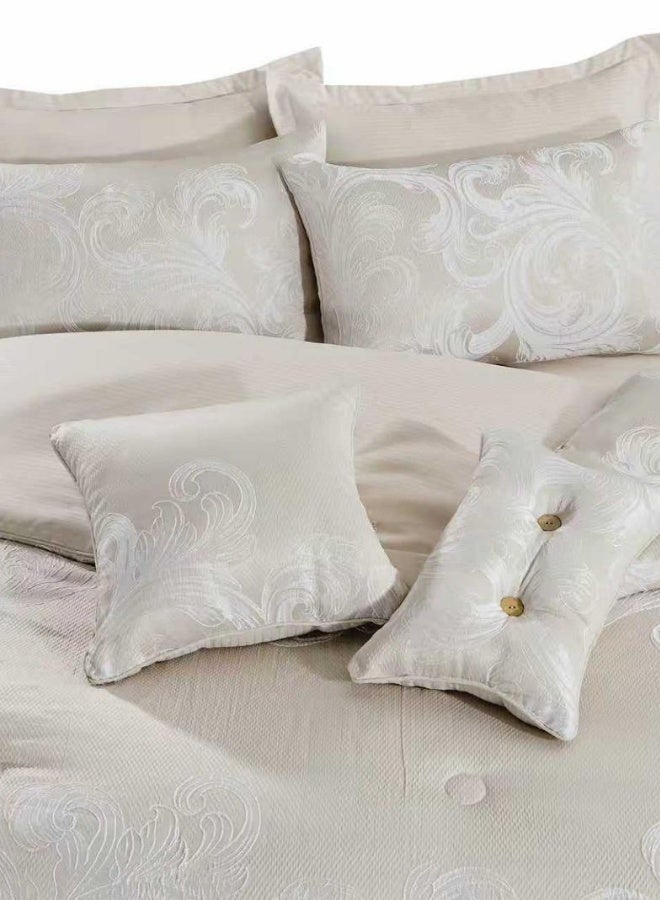 INREST Pure Single Comforter Set 170 × 230 cm – Luxury 5 Pieces Jacquard Embroidered Bedding Set - Image 2