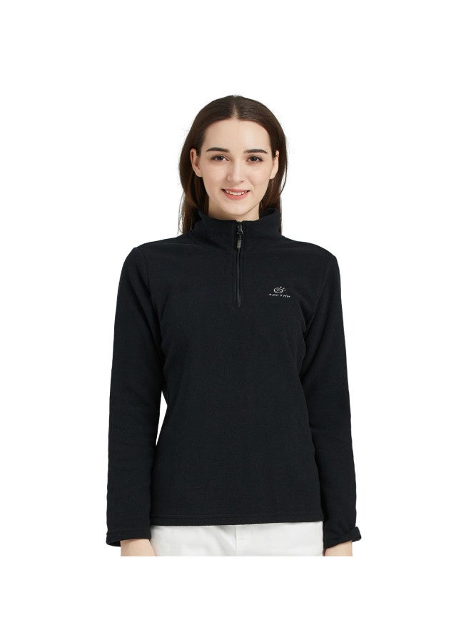 سترة خارجية من الف fleece للنساء، مريحة ولطيفة على البشرة، قمة بأكمام طويلة عصرية ومشدودة للربيع والخريف والشتاء، توفر الدفء والحماية من البرد - Image 2