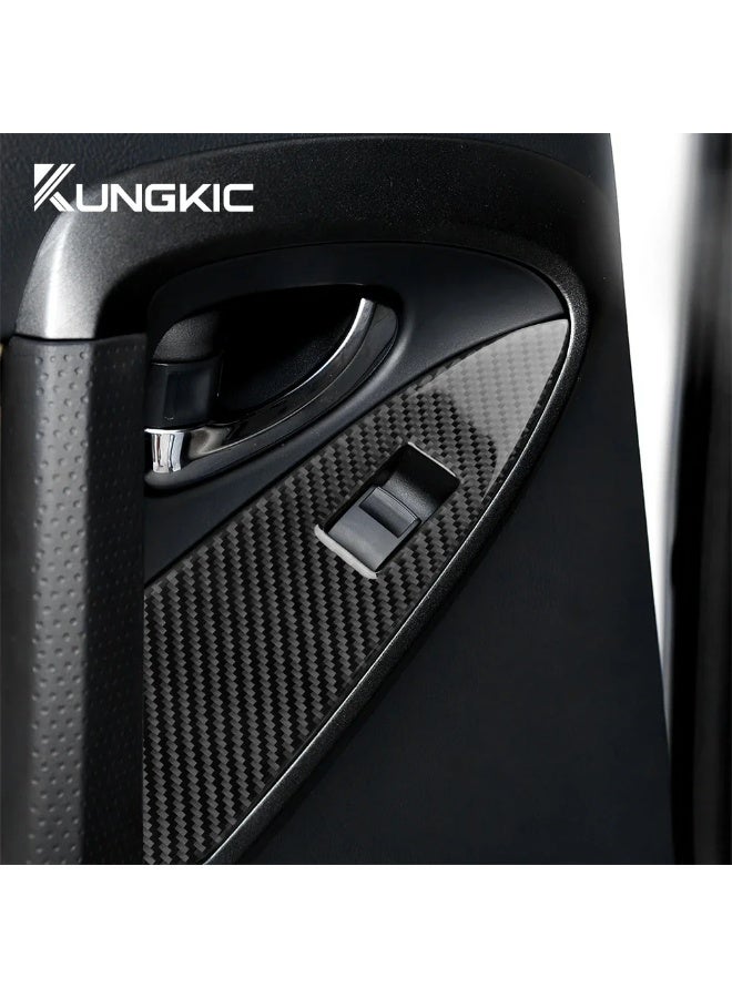 KUNGKIC Car Door Window Panel Real Soft Carbon Fiber Sticker for Toyota RAV4 2006 2007 2008 2009 2010 2011 2012 Interior Trim for RAV 4 - Image 5