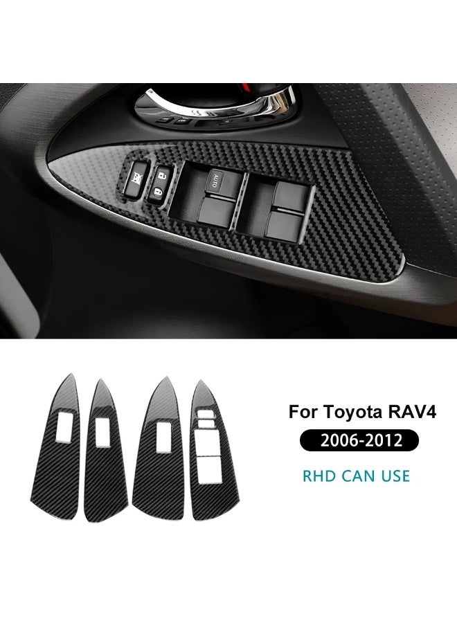 KUNGKIC Car Door Window Panel Real Soft Carbon Fiber Sticker for Toyota RAV4 2006 2007 2008 2009 2010 2011 2012 Interior Trim for RAV 4 - Image 1