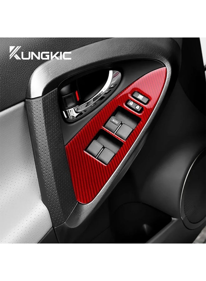 KUNGKIC Car Door Window Panel Real Soft Carbon Fiber Sticker for Toyota RAV4 2006 2007 2008 2009 2010 2011 2012 Interior Trim for RAV 4 - Image 3
