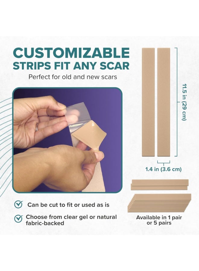 PROSIL EpiDerm Long Strips Natural Silicone Scar Sheets – Soft, Flexible & Reusable Scar Sheets - Scar Treatment for Tummy Tuck, C-Section & Surgery Scars - Conforms to Body Contours - 1.4" x 11.5", 1 Pair - Image 4
