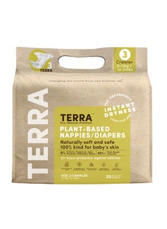 Terra Crawler Plant-Based Diapers For Babies, 6 - 11 Kg, 6 - 12 Months, 20 Count, Size 3  - Image 1