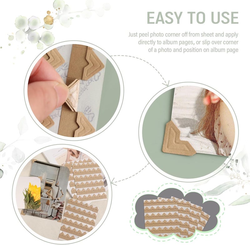 Lineco Kraft Acid-Free 0.5" Archival Photo Corners, Self-Adhesive, Pressure Sensitive, Non-Yellowing, Mount Pictures Without it Touching Tape, Scrapbooking, DIY, Displaying Pictures. (Pack of 252) - Image 3