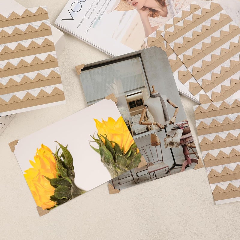 Lineco Kraft Acid-Free 0.5" Archival Photo Corners, Self-Adhesive, Pressure Sensitive, Non-Yellowing, Mount Pictures Without it Touching Tape, Scrapbooking, DIY, Displaying Pictures. (Pack of 252) - Image 4