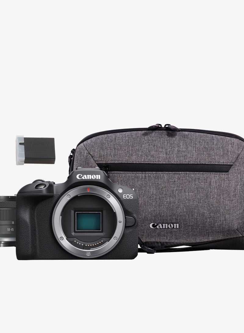 كانون EOS R100 + مجموعة سفر RF-S 18-45mm IS STM + حقيبة ظهر + بطاقة SD - Image 5