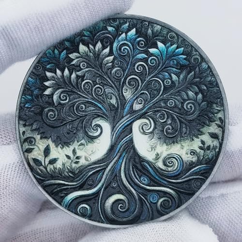 Rumkou Inspirational Coins Tree of Life Challenge Coin Motivational Quote Artistic Design Antique Silver - Image 5