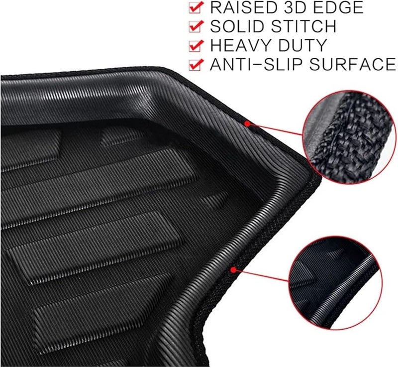 Black Car Trunk Mat Cargo Liner Compatible with BMW X5 E70 F15 2007 2018 and X5 M 2010 2018 - Image 2