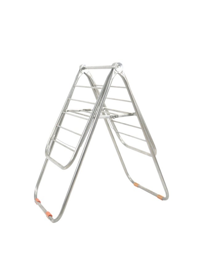 DubaiGallery Space Saving Laundry Drying Rack Foldable Stainless Steel Stand With Side Wings Ideal For Small Apartments Balconies Bathrooms Durable Construction Supports Heavy Wet Clothes Easily Indoor Outdoor Portable Stable Use - Image 3