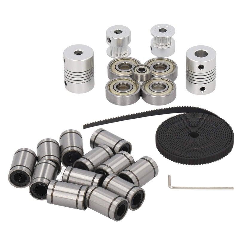LM8UU Linear Bearing Kit with Shaft Coupler Belt and 20 Tooth Pulley - Image 3