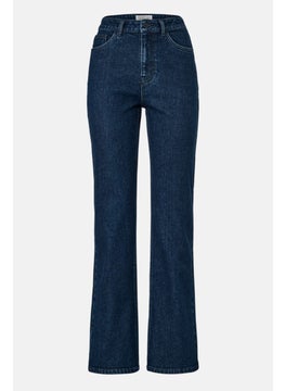 Tchibo Women Regular Fit Plain Stretchable Bootcut Denim Jean, Blue  - Image 2