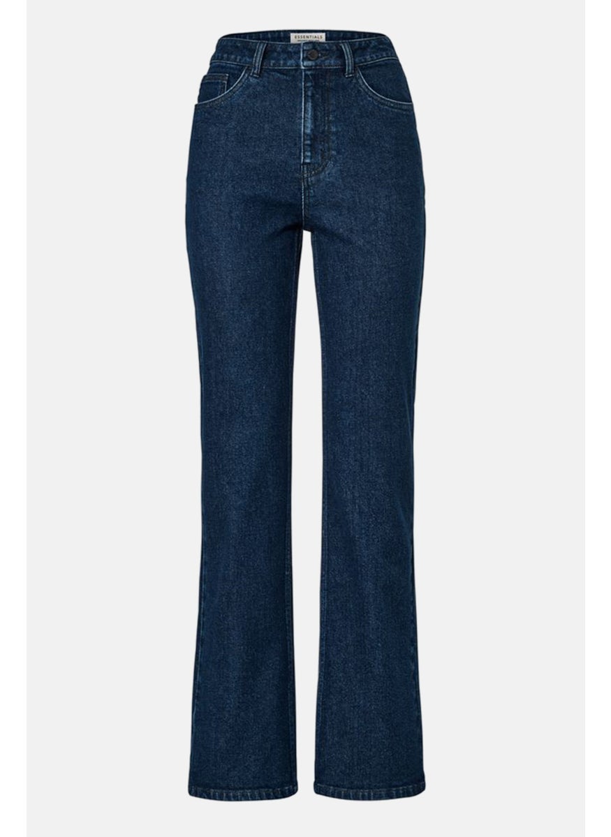 Tchibo Women Regular Fit Plain Stretchable Bootcut Denim Jean, Blue  - Image 2