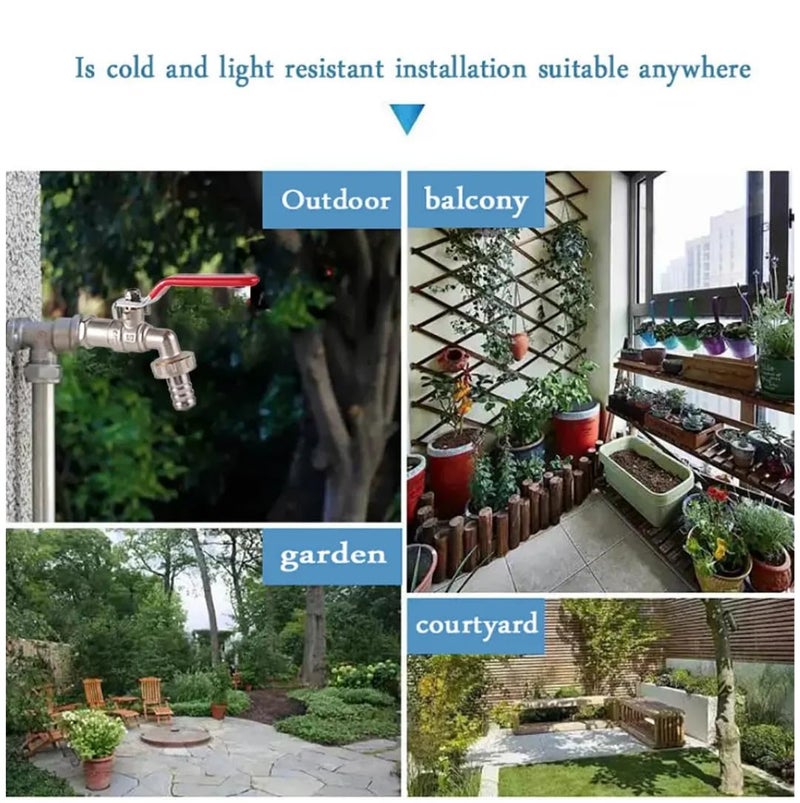 Cossimo Brass Garden Faucet Bib Tap | Forged Construction | 15mm (1/2") Outer Thread Size | 1/2" Slim Hose Nozzle | Shot Blasted Nickel Finish | Durable & Easy to Use - Image 5