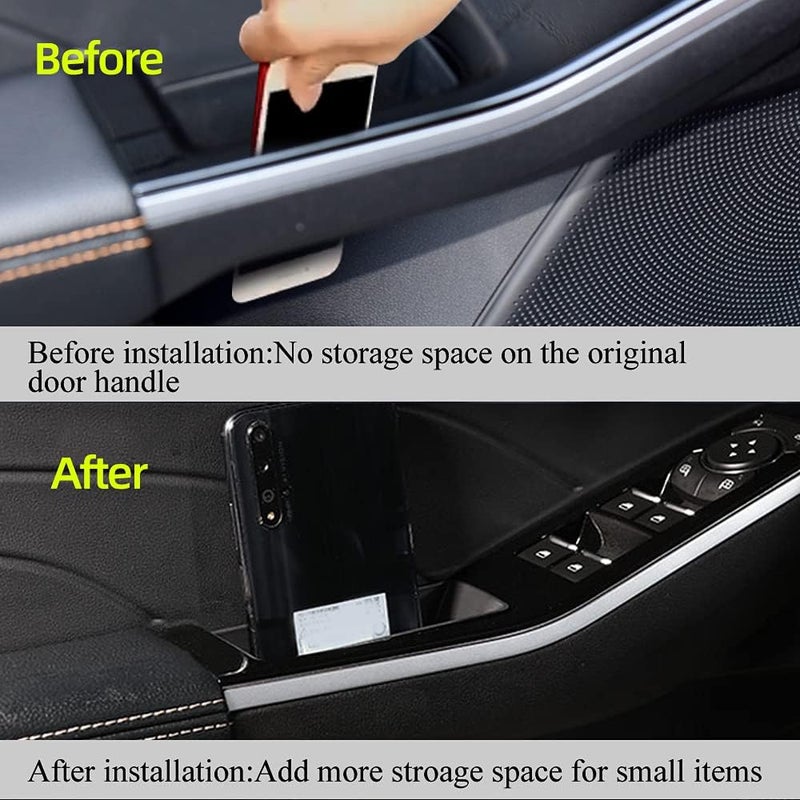 Vesul Front/Rear Row Door Side Storage Box Compatible with Ford Escape 2020 2021 2022 2023 2024 2025 Armrest Phone Container Door Organizer Handle Pocket ABS Tray Insert Glove Pallet - Image 2