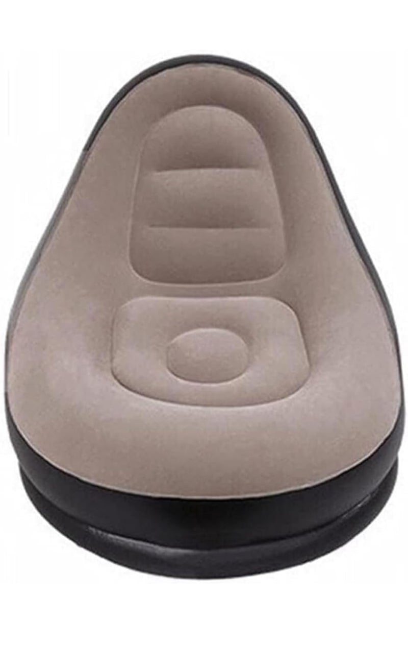 Generic Inflatable Lounge Chair with Ottoman Indoor Outdoor Portable Sofa Set Grey and Black  - Image 5