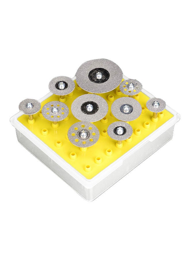 NIBEMINENT 10-Piece Diamond Cutting Discs Set With Storage Box Silver 10.50x5.50x10.00cm  - Image 1