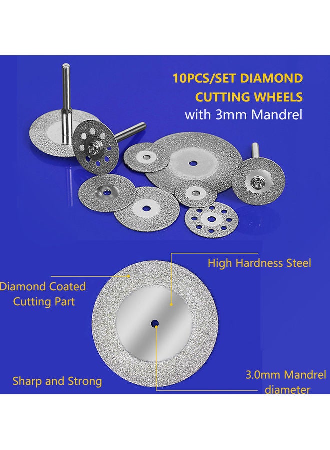 NIBEMINENT 10-Piece Diamond Cutting Discs Set With Storage Box Silver 10.50x5.50x10.00cm  - Image 3