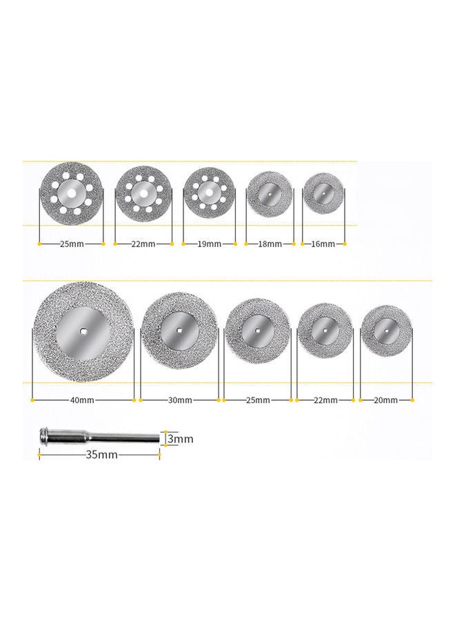 NIBEMINENT 10-Piece Diamond Cutting Discs Set With Storage Box Silver 10.50x5.50x10.00cm  - Image 5