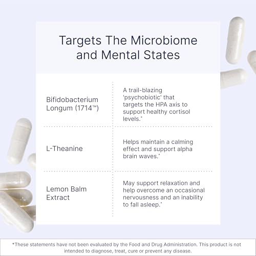 Microbiome Labs Zenbiome Sleep - L Theanine Supplement with Lemon Balm Extract & Probiotics with Bifidobacterium Longum - Help Soothe The Gut-Brain Axis at Bedtime (30 Capsules) - Image 4