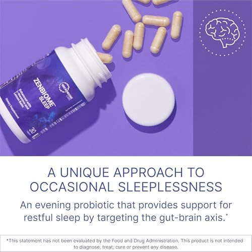 Microbiome Labs Zenbiome Sleep - L Theanine Supplement with Lemon Balm Extract & Probiotics with Bifidobacterium Longum - Help Soothe The Gut-Brain Axis at Bedtime (30 Capsules) - Image 2