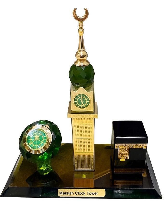 A high-quality crystal glass model of the Kaaba and Rawdah Dome (9×12 cm, 9 cm height), presented in a clear acrylic box that preserves its shine — a luxurious spiritual keepsake, perfect for gifting. - Image 1