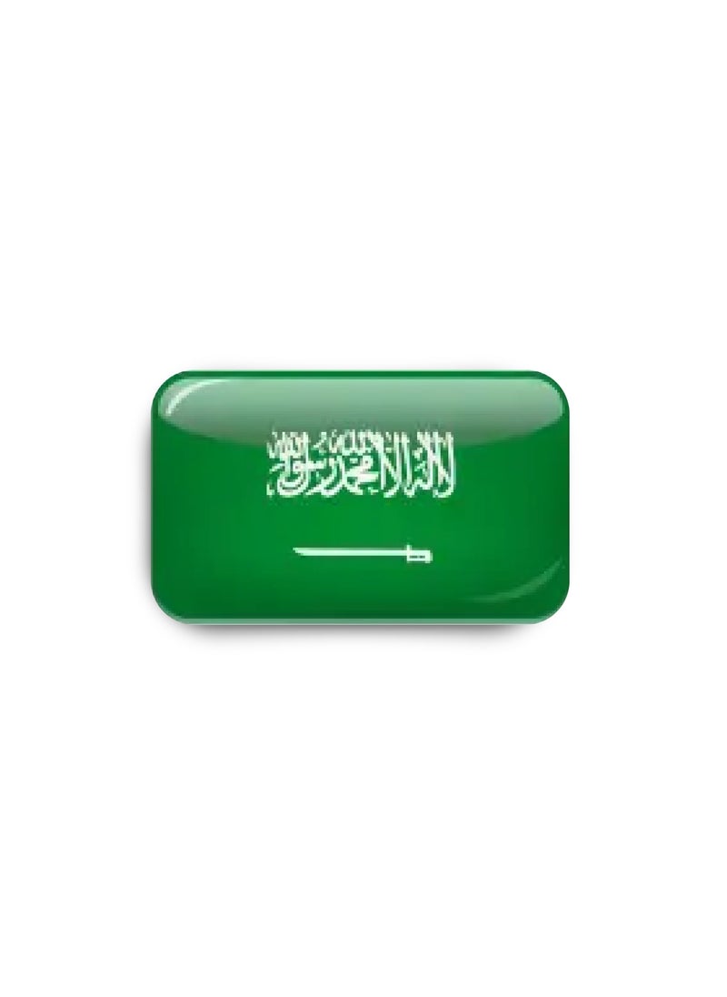 971MEDIA Saudi Flag - Metal Badge Epoxy Coated with Magnetic Pin that Doesn't Tear Clothes  - Image 2