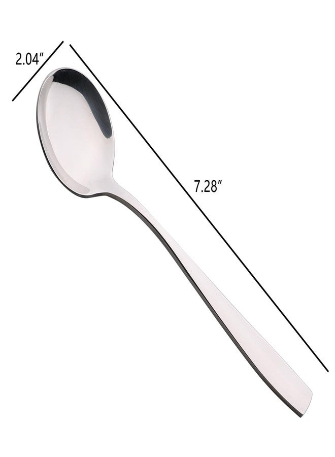 Begale 16-Piece Round Soup Spoon, Stainless Steel Bouillon Spoons - Image 3