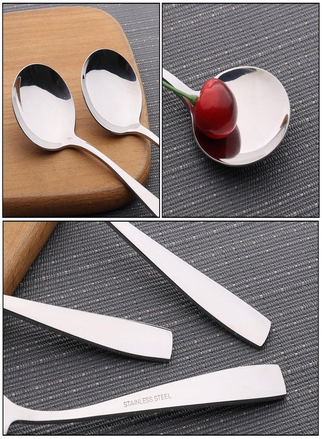 Begale 16-Piece Round Soup Spoon, Stainless Steel Bouillon Spoons - Image 2