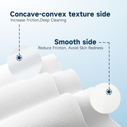 HMTM Face Towels, 10” x 12”, Extra Thick Soft and Absorbent, Face Towelettes Disposable Biodegradable for Sensitive Skin, Disposable Face Towels for Makeup Remover, Cleansing, 50 Count（1 Pack） - Image 5