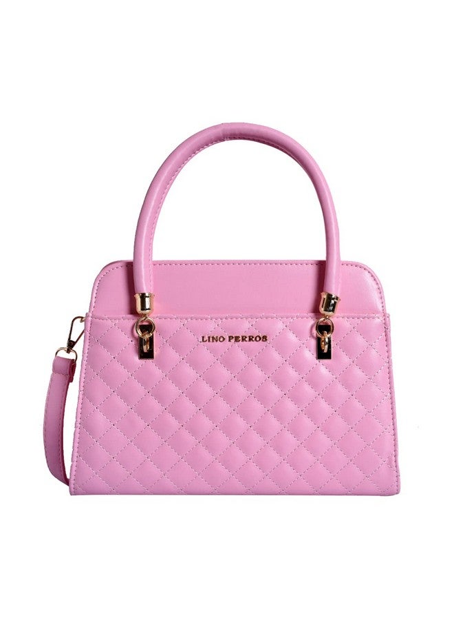 Lino Perros Faux Leather Handbag (PINK) - Image 1