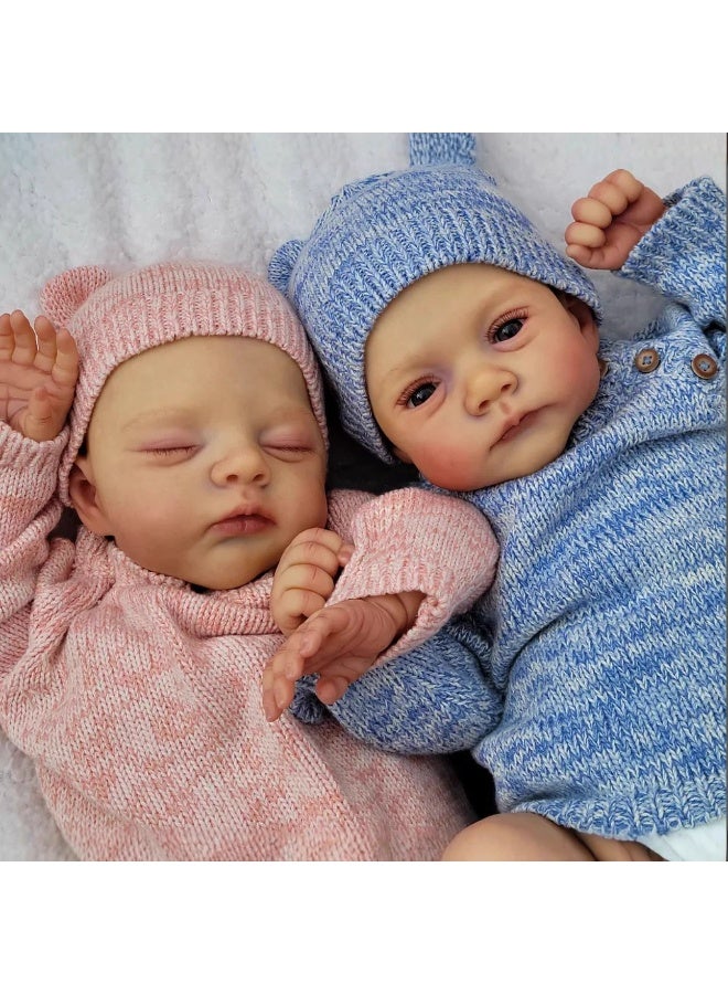 NPK 18-inch Pink Sweater Set Doll, Cute Doll, Lifelike Reborn Toddler Doll, Handmade Silicone Soft Vinyl Reborn Baby Doll, Lifelike, Newborn Doll Toy Set for Kids - Image 3