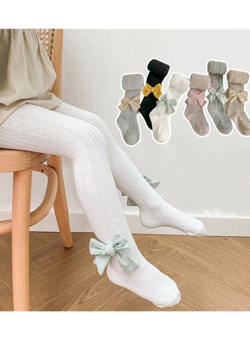 Girls' pantyhose leggings solid color bow body stockings Tights leggings - Image 5