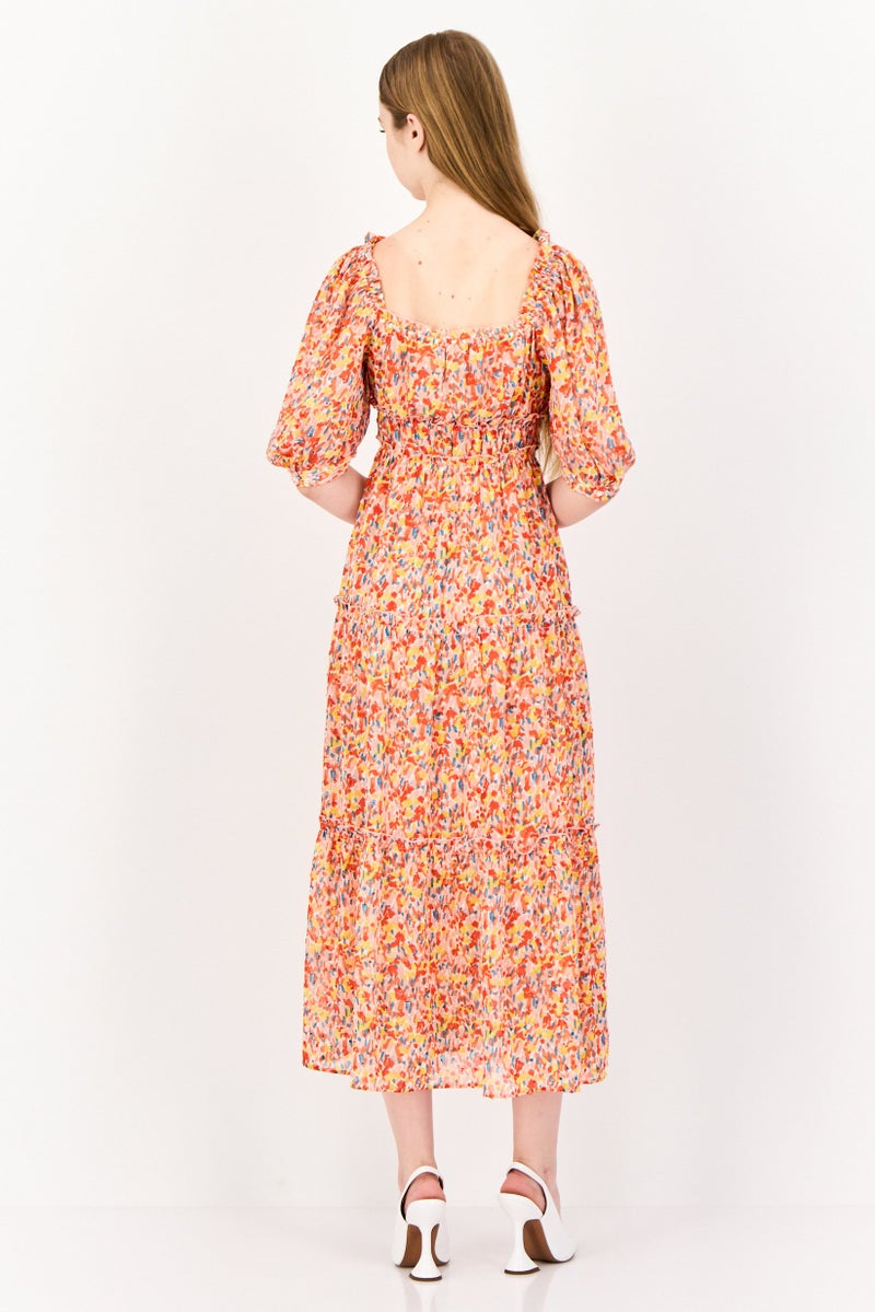 SALSA Women Allover Print Midi Dress, Multicolor - Image 2