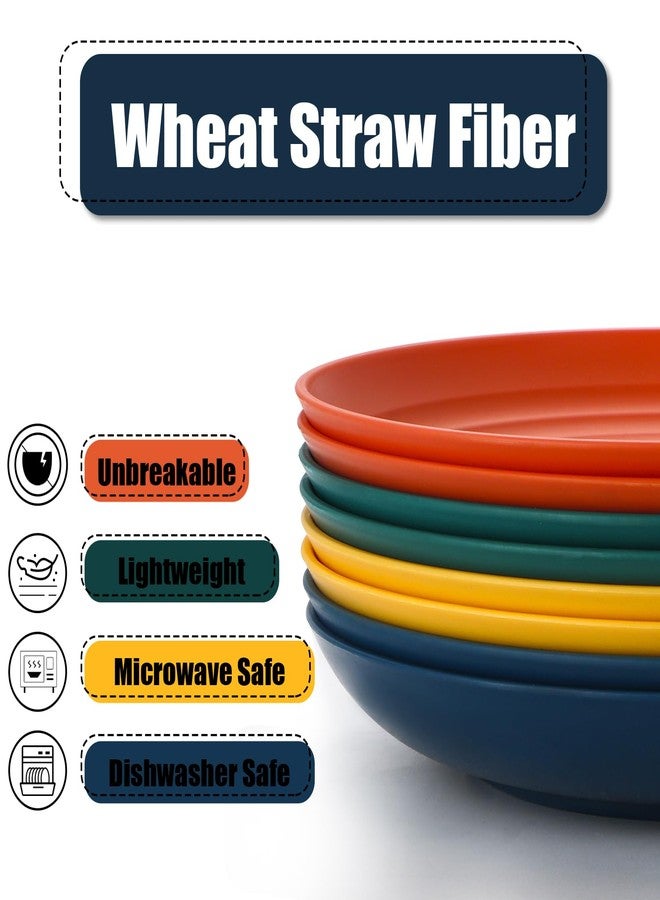 Lazycorner Dinner Plates Unbreakable Wheat Straw Plates Kids Plate Set of 12 Alternative for Plastic Plates Reusable Plate for Kitchen Dishwasher Safe (10 Inches-4 Colors) - Image 3