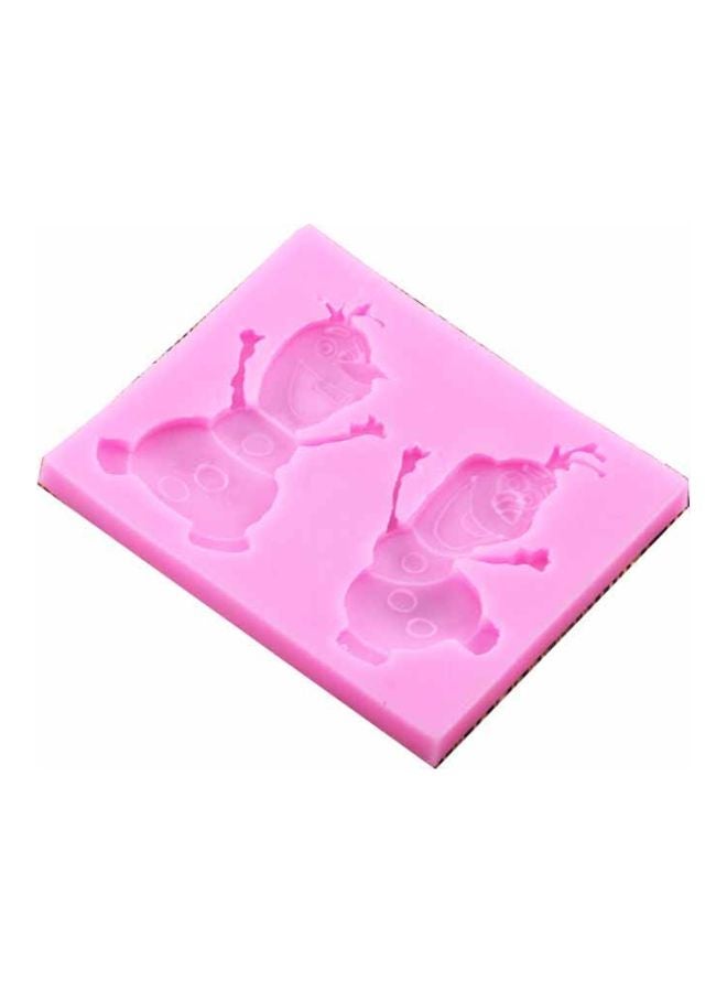 Beauenty Snowman Shaped Mold Pink 8.6x10.1cm - Image 1