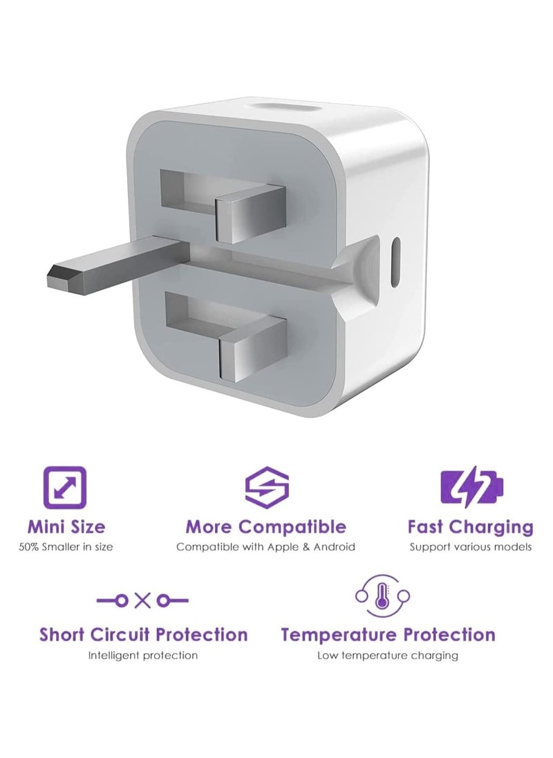 PRIMO PLUS - iPhone 20W Fast Charger | USB C Wall Fast Charger with USB C to Lightning Cable Compatible with iPhone 14/14 Pro/14 Pro Max/13/12/SE2020/11/XR/XS Max/X/iPad - Image 1