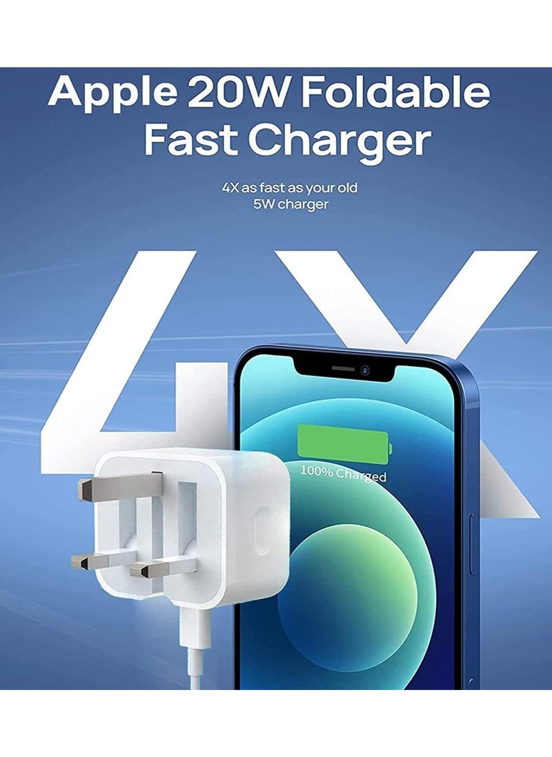 PRIMO PLUS - iPhone 20W Fast Charger | USB C Wall Fast Charger with USB C to Lightning Cable Compatible with iPhone 14/14 Pro/14 Pro Max/13/12/SE2020/11/XR/XS Max/X/iPad - Image 1