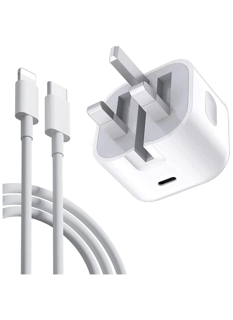 PRIMO PLUS - iPhone 20W Fast Charger | USB C Wall Fast Charger with USB C to Lightning Cable Compatible with iPhone 14/14 Pro/14 Pro Max/13/12/SE2020/11/XR/XS Max/X/iPad - Image 1