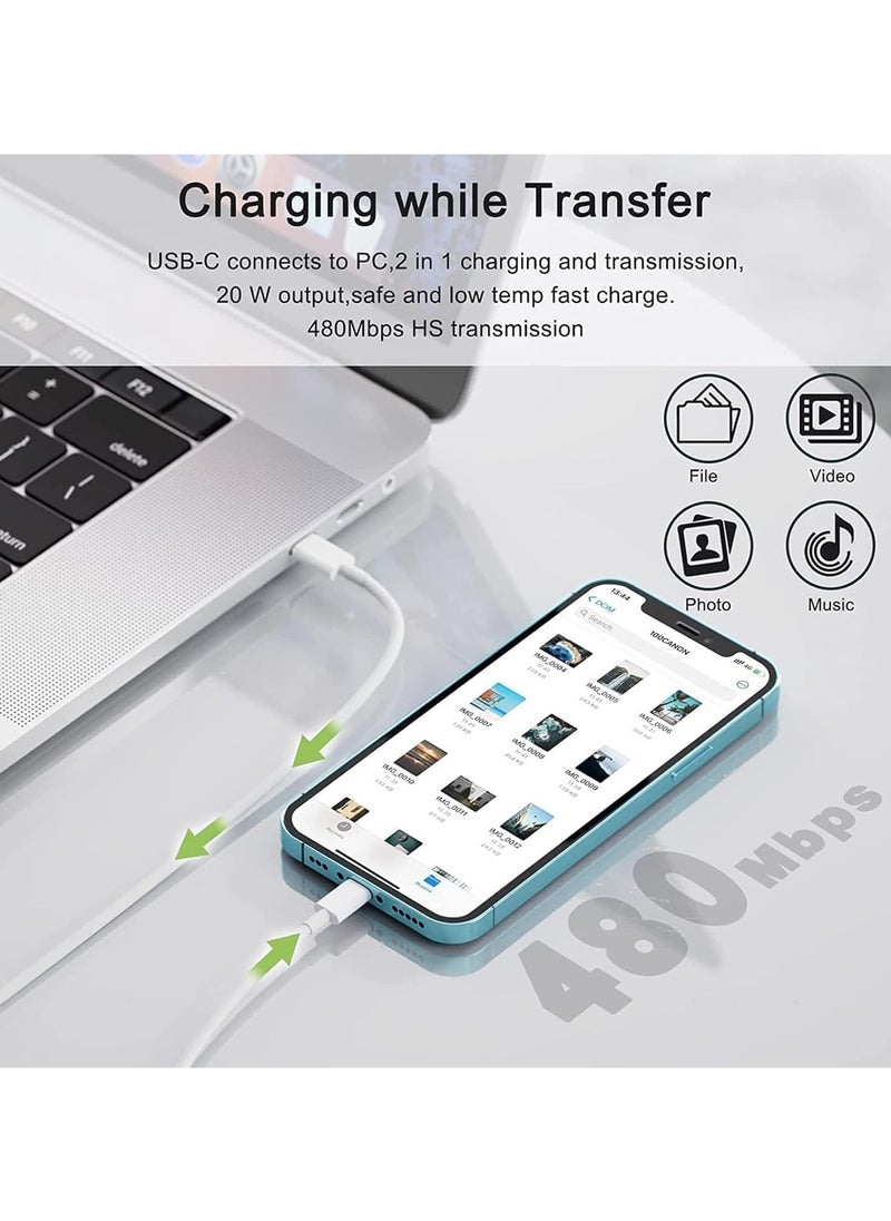 PRIMO PLUS - iPhone 20W Fast Charger | USB C Wall Fast Charger with USB C to Lightning Cable Compatible with iPhone 14/14 Pro/14 Pro Max/13/12/SE2020/11/XR/XS Max/X/iPad - Image 1