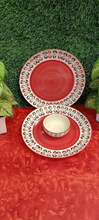 caffeine Ceramic Handmade Orange Arrow Pattern Combo Dinner Set (Set of 3) pcs - pzsku/Z80057FF15BA1E46806AEZ/45/1743504066/de4b0d00-c65c-4bfb-a690-6575b89cef36