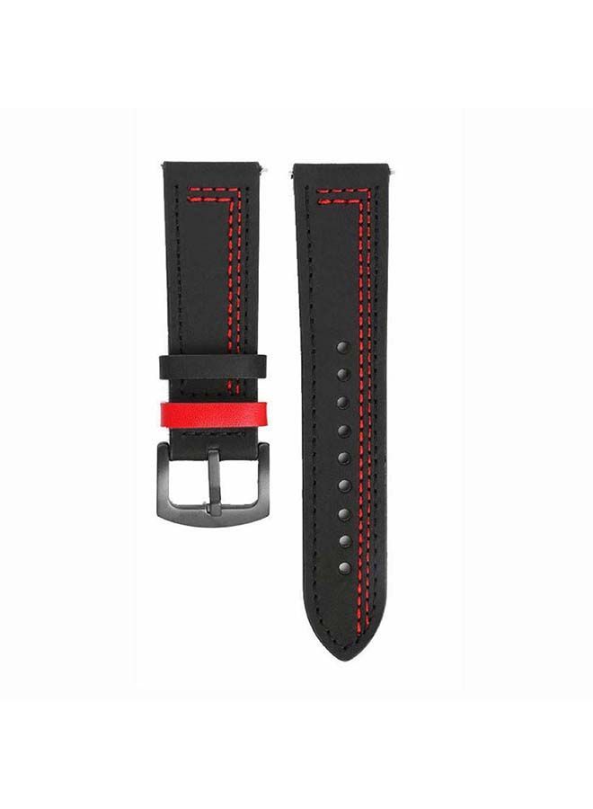 NIBEMINENT Genuine Leather Replacement Band For Huawei Watch GT2 Pro 22mm Black  - Image 2
