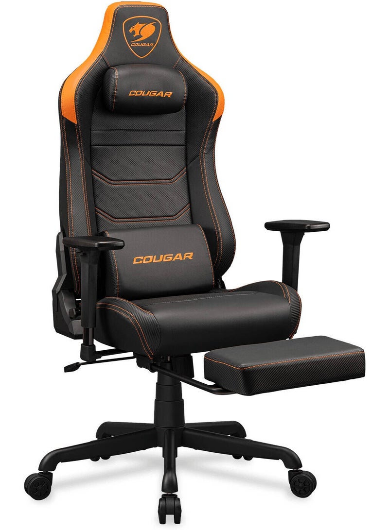 كوجار كرسي Cougar Armor EVO S للألعاب – أسود وبرتقالي، جلد PVC عالي الجودة وقابل للتنفس، مساند يد 3D قابلة للتعديل، وسادة رقبة ممغنطة بذاكرة شكل، وسادة دعم للظهر، مسند قدم قابل للسحب | 3MEVSORB.0001 - Image 4