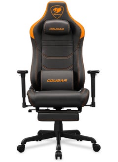 Cougar Cougar Armor EVO S Gaming Chair – Black & Orange, Premium Breathable PVC Leather, 3D Armrests, Magnetic Memory Foam Neck Pillow, Lumbar Support, Retractable Footrest | 3MEVSORB.0001  - Image 1