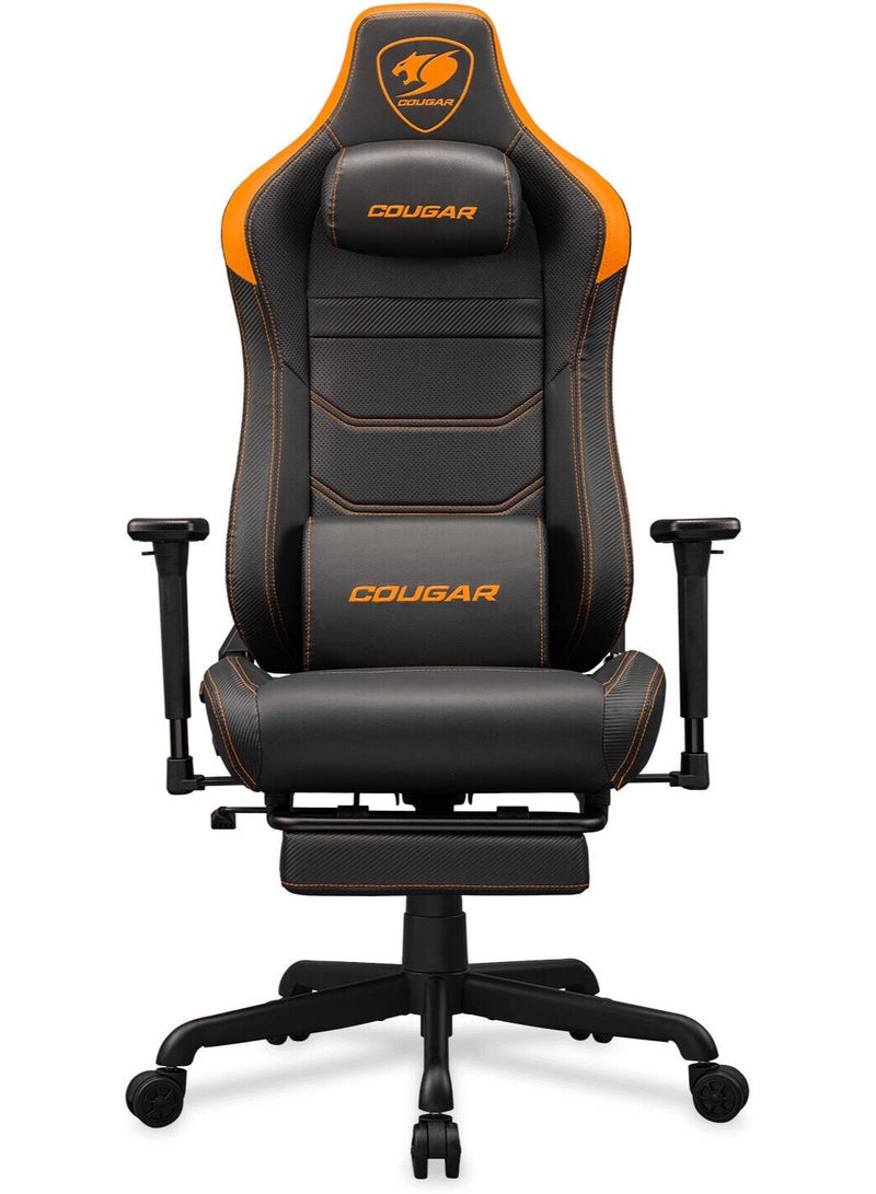 كوجار كرسي Cougar Armor EVO S للألعاب – أسود وبرتقالي، جلد PVC عالي الجودة وقابل للتنفس، مساند يد 3D قابلة للتعديل، وسادة رقبة ممغنطة بذاكرة شكل، وسادة دعم للظهر، مسند قدم قابل للسحب | 3MEVSORB.0001 - Image 1