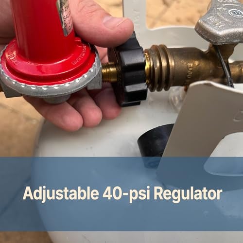 Bayou Classic 5HPR-40 0-40-psi Adjustable Regulator w/ 48-in Thermoplastic Hose Features Soft Nosed POL 3/8-in Flare Swivel Fitting Designed Single & Double Jet Cookers - Image 3