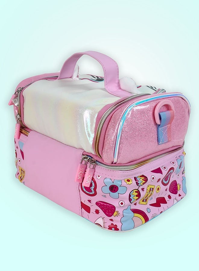 LITTLE SURPRISE BOX Little Surpise Box,Shiny Meow Cat Theme Double Compartment Insulated Lunch Bag For Kids - Image 4