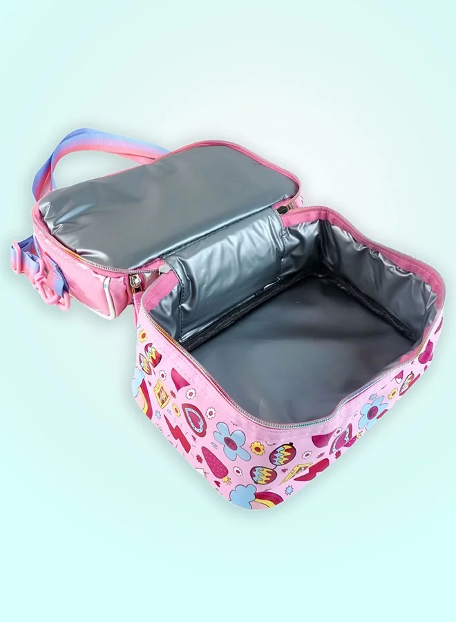 LITTLE SURPRISE BOX Little Surpise Box,Shiny Meow Cat Theme Double Compartment Insulated Lunch Bag For Kids