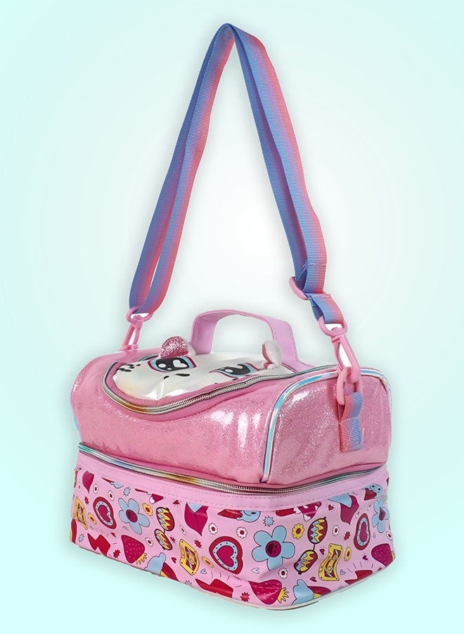 LITTLE SURPRISE BOX Little Surpise Box,Shiny Meow Cat Theme Double Compartment Insulated Lunch Bag For Kids - Image 1