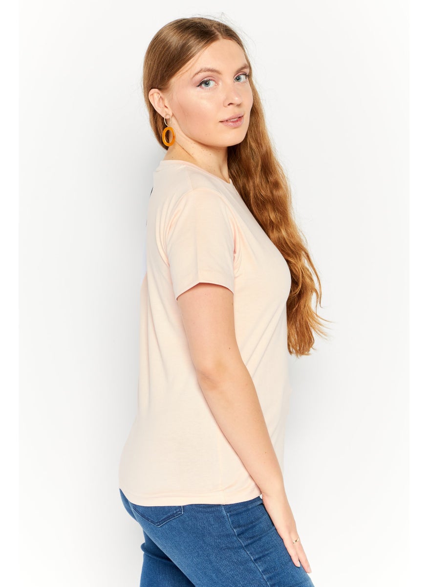 Nautica Competition Women Crew Neck Short Sleeve Brand Logo T-Shirt, Light Pink  - Image 2