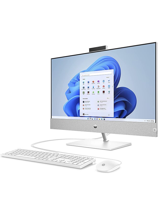 HP Pavilion 27-ca1001ne AIO Desktop With 27-Inch Display, Core i7 Processer/16GB RAM 1TB HDD + 256GB SSD/Intel UHD Graphics English/Arabic English/Arabic Snow White - Image 2